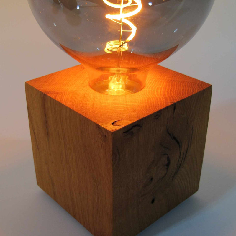 Skumring Nachttischlampe Eichenholz 10x10cm handgefertigt — Ansicht 3