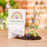 5 flower marbles in a bag for school enrollment "Finally a Schoolchild" — Ansicht 1