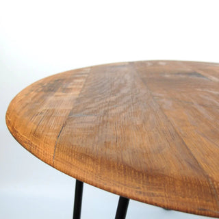 Couchtisch aus altem Whiskyfassdeckel Ø60cm "mit Farbresten" – Handgefertigt | Rustikal | Nachhaltig