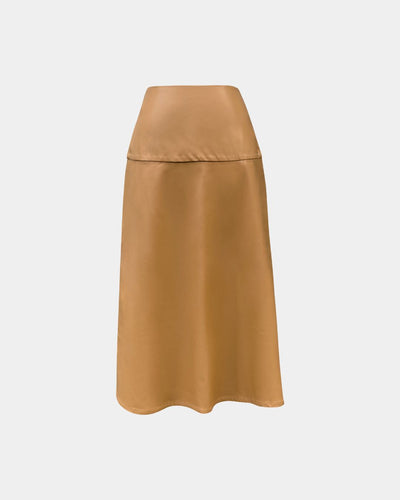 Midi skirt made of sustainable pineapple leather – Vegan – ALINE CELI