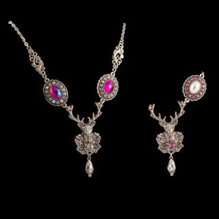 Trachtenkette „Funky Deer“ mit großem Hirsch & Strassornamenten | 42 cm + 5 cm Verlängerung