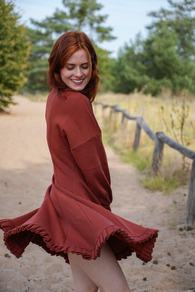 KAYLA Dress Sienna – Organic Cotton, Ruffle Hem, Elegant & Comfortable