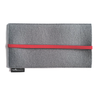 Felt Sleeve X23 Grey – Handcrafted Wool Felt with Red Safety Strap — Ansicht 1