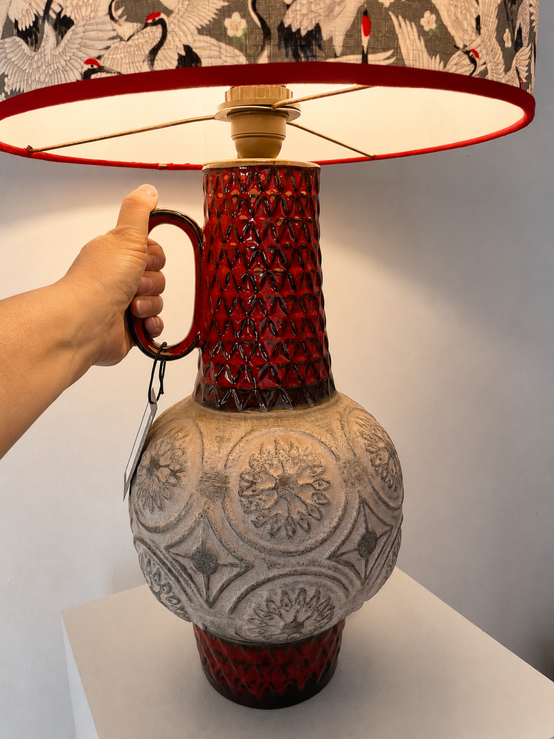 Große Bay-Keramik Lampe Brutalismus Fat Lava Mid Century 41 cm — Ansicht 10