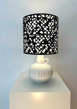 Jasba Tischlampe Upcycling mit Japanschirm - West German Pottery