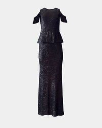 Sequin Peplum Dress – Long | Aline CELI — Ansicht 4