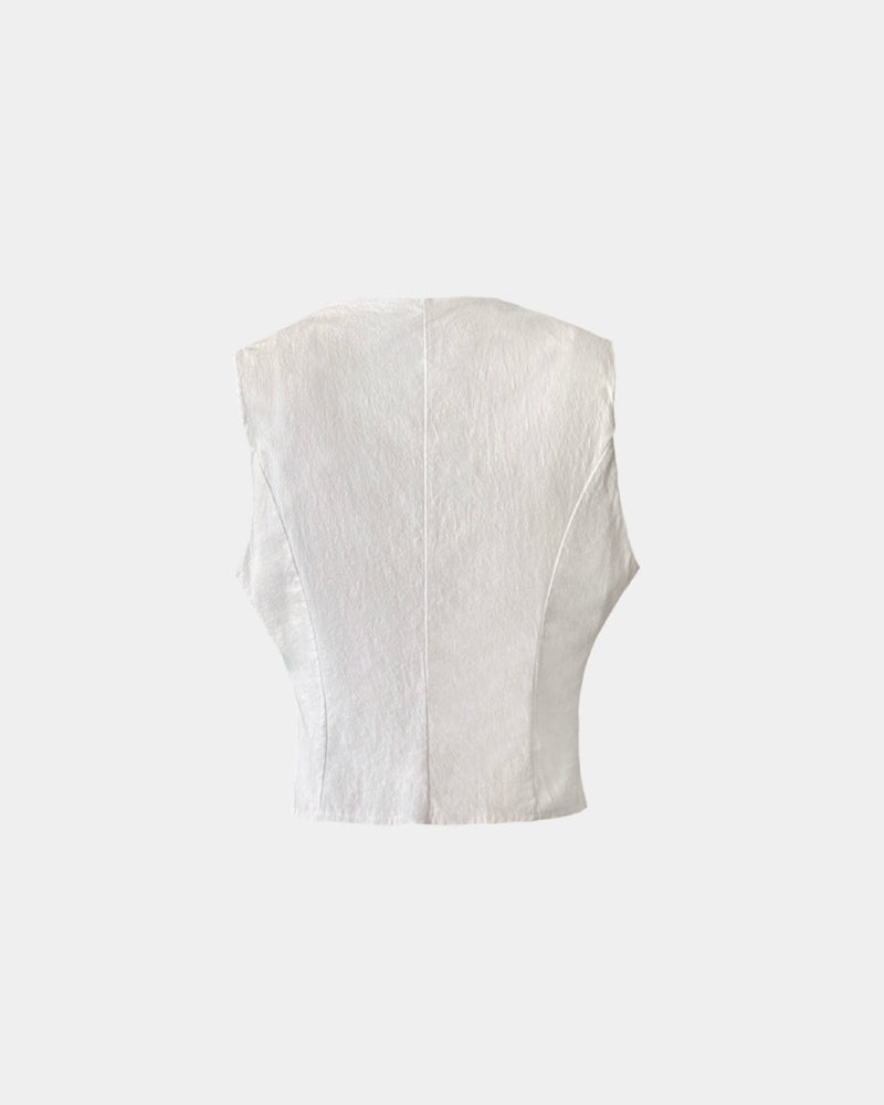 Architectural Linen Vest – 100% Linen, tailored — Ansicht 2