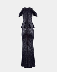 Sequin Peplum Dress – Long | Aline CELI — Ansicht 5