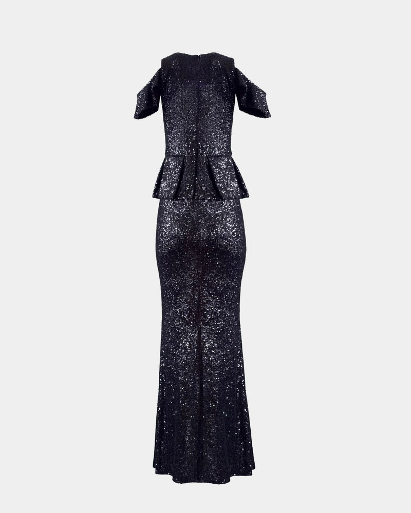 Sequin Peplum Dress – Long | Aline CELI — Ansicht 5