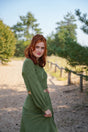 Marleen Crop Jumper olive – Corduroy Jumper waist-length Balloon Sleeves