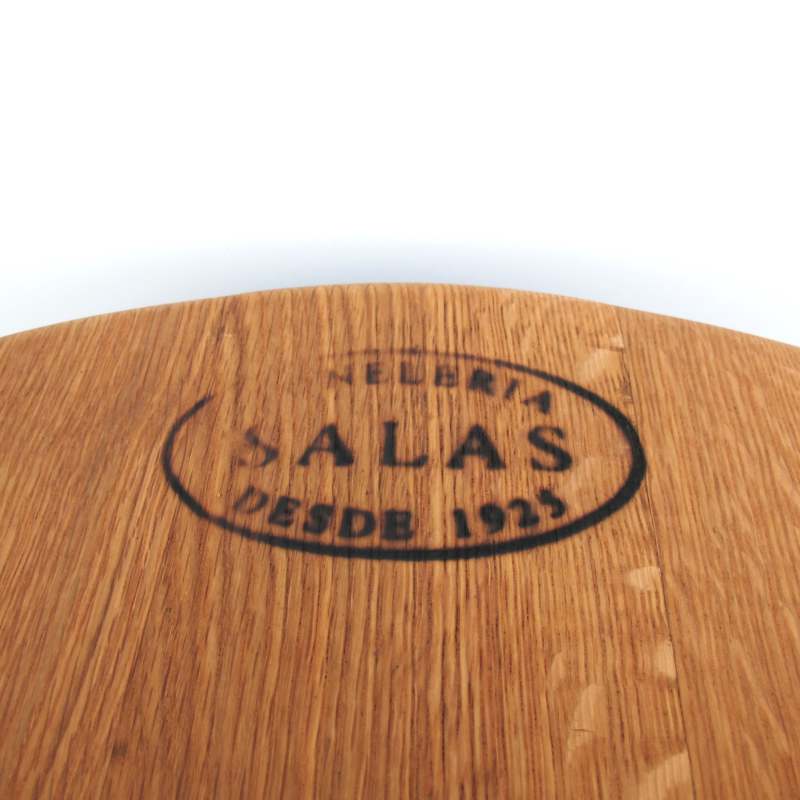 Couchtisch aus Weinfassdeckel Toneleria Salas Ø55cm – Handgefertigt, Eichenholz — Ansicht 4