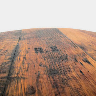 Couchtisch aus altem Weinfassdeckel Ø80cm "H.E." – Handgefertigt | Rustikal | Nachhaltig