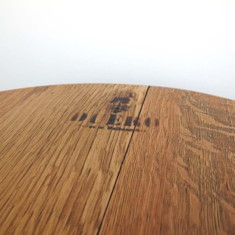 Coffee table Duero made from a wine barrel lid Ø54cm oak wood steel legs handmade — Ansicht 4