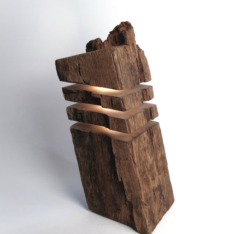Torn 5 Stehlampe – recyceltes Fachwerkholz handgefertigt — Ansicht 4