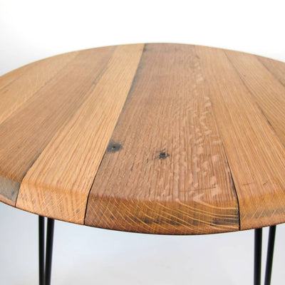 Couchtisch aus Weinfassdeckel Ø55cm „Tonner“ – Handgefertigt, Rustikal, Nachhaltig