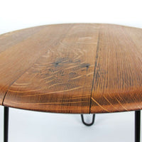 Coffee table made from wine barrel lid Ø54cm AM-TP – Handmade oak wood — Ansicht 4