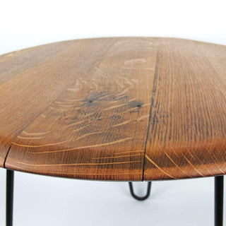 Couchtisch aus altem Weinfassdeckel Ø54cm "AM-TP" – Handgefertigt | Rustikal | Nachhaltig