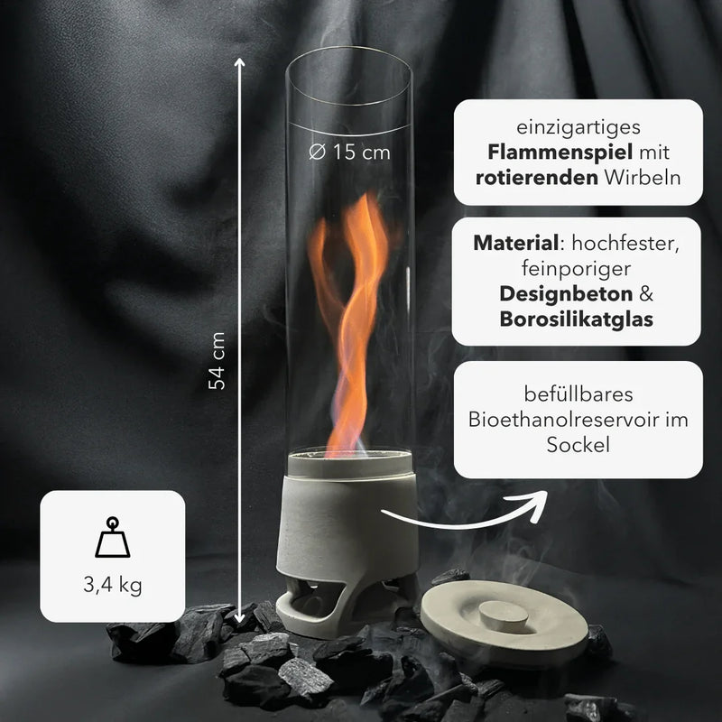 LUCEO Design Table Fire with Rotating Flame and 2500 W Heat Output — Ansicht 4
