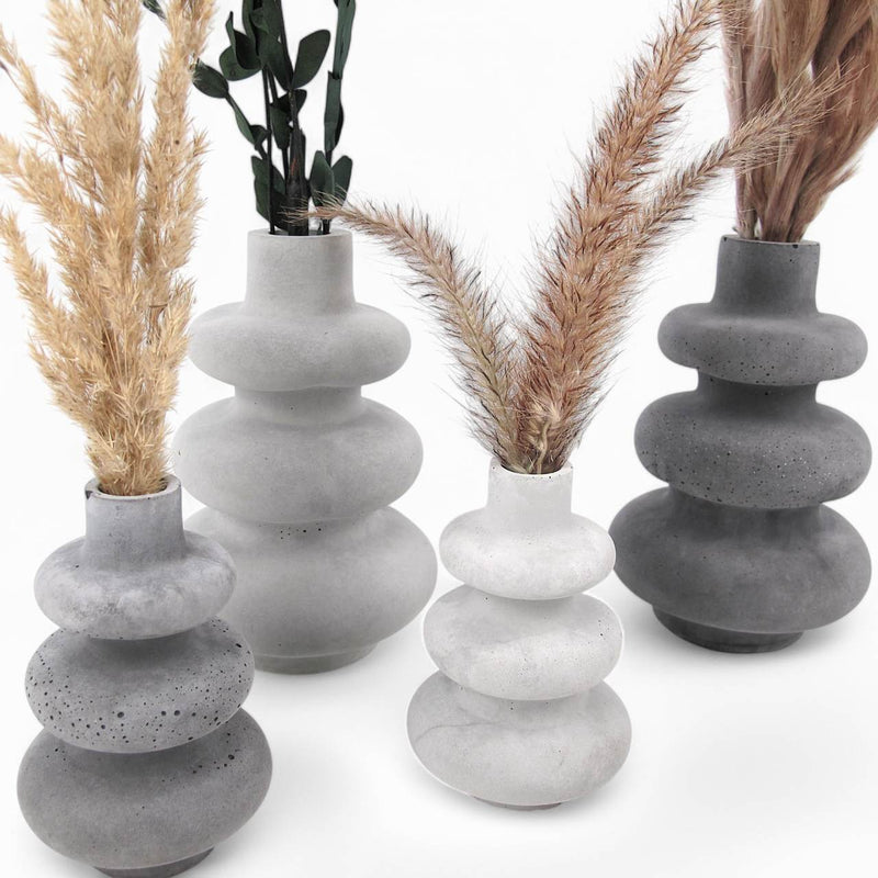 Pasu Vase aus Beton – Anthrazit, wasserdicht mit Filzfüßen — Ansicht 1