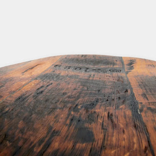 Couchtisch aus altem Weinfassdeckel Ø80cm "680L" – Handgefertigt | Rustikal & Modern | Nachhaltig