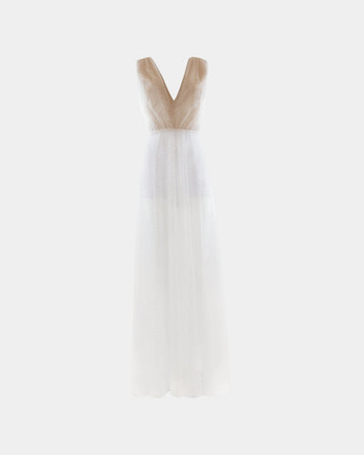 Kleid Marilyn – Schimmernder Tüll | Tiefer V-Ausschnitt | Recycelter Glamour