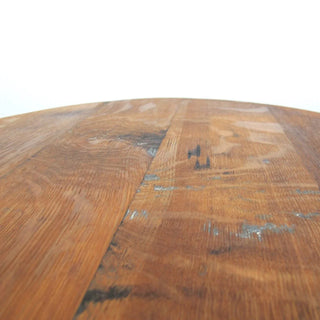 Couchtisch aus altem Whiskyfassdeckel Ø60cm "mit Farbresten" – Handgefertigt | Rustikal | Nachhaltig