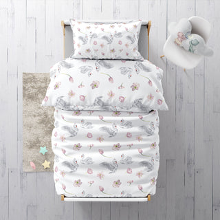 Schwäne Premium Kinderbettwäsche – Handgemalt | OEKO‑Tex | Sanfte Pastelltöne