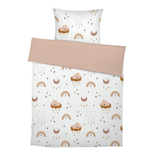 Leslis "Regenbogen Koala" Kinderbettwäsche – Musselin/Satin | OEKO‑TEX 100 | Nordic Pastell