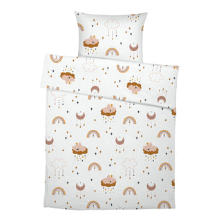 Leslis "Regenbogen Koala" Kinderbettwäsche – Musselin/Satin | OEKO‑TEX 100 | Nordic Pastell