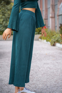 Lya Comfy Pants Bottle Green – Organic Cotton Fabric Trousers — Ansicht 3