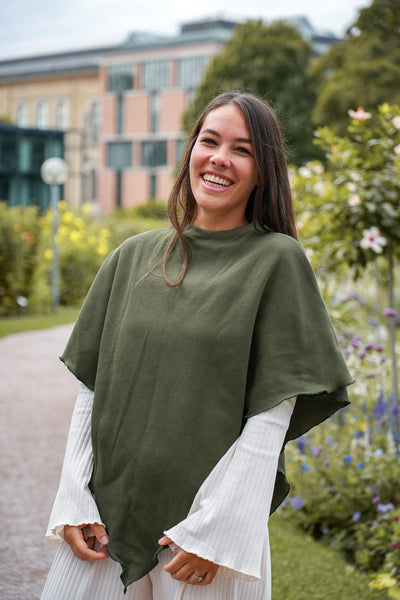 Nayala Poncho green khaki – versatile | elegant | organic