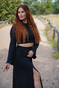 Lya Crop Jumper Black - Organic Cotton, Handmade, B-Stock — Ansicht 8