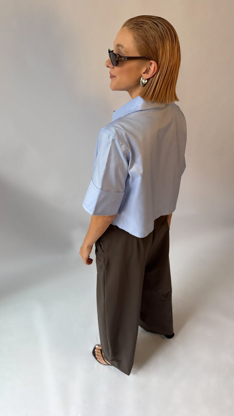 Bay – Business Bluse Halbarm | Bügelleichte Baumwolle | Professioneller Stil — Ansicht 2