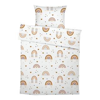 Boho Rainbow Premium Kinderbettwäsche – Sanfte Regenbögen | OEKO‑Tex | Hautfreundlich