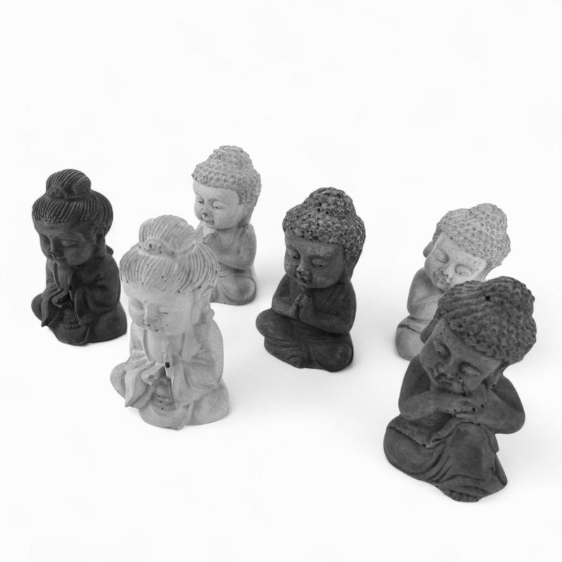 Bala Buddha – Beton Figur Grau & Anthrazit Wohndeko — Ansicht 5