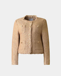 ALINE CELI COUTURE Women's Jacket Metallic Jacquard Brown-Gold — Ansicht 1