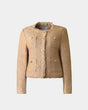 ALINE CELI COUTURE Women's Jacket Metallic Jacquard Brown-Gold