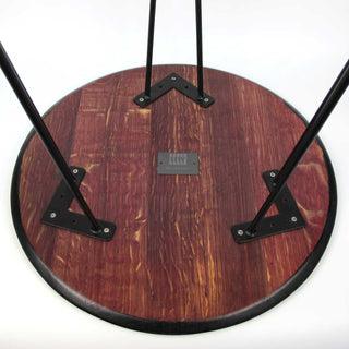 Couchtisch aus altem Weinfassdeckel Ø53cm – Handgefertigt | Rustikal & Modern | Nachhaltig