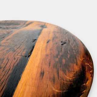 Couchtisch aus altem Weinfassdeckel Ø80cm "680L" – Handgefertigt | Rustikal & Modern | Nachhaltig