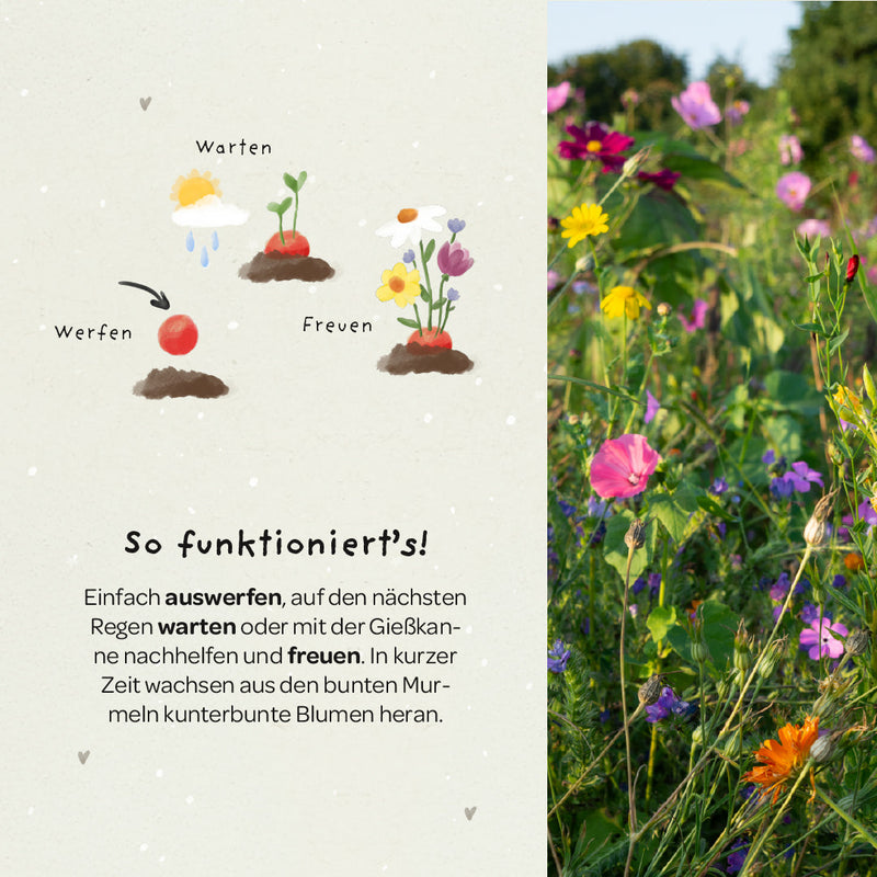 5 flower marbles in a bag for school enrollment "Finally a Schoolchild" — Ansicht 3