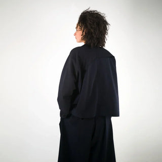 POLK BLUE | Unisex worker jacket | Deadstock wool from Italy