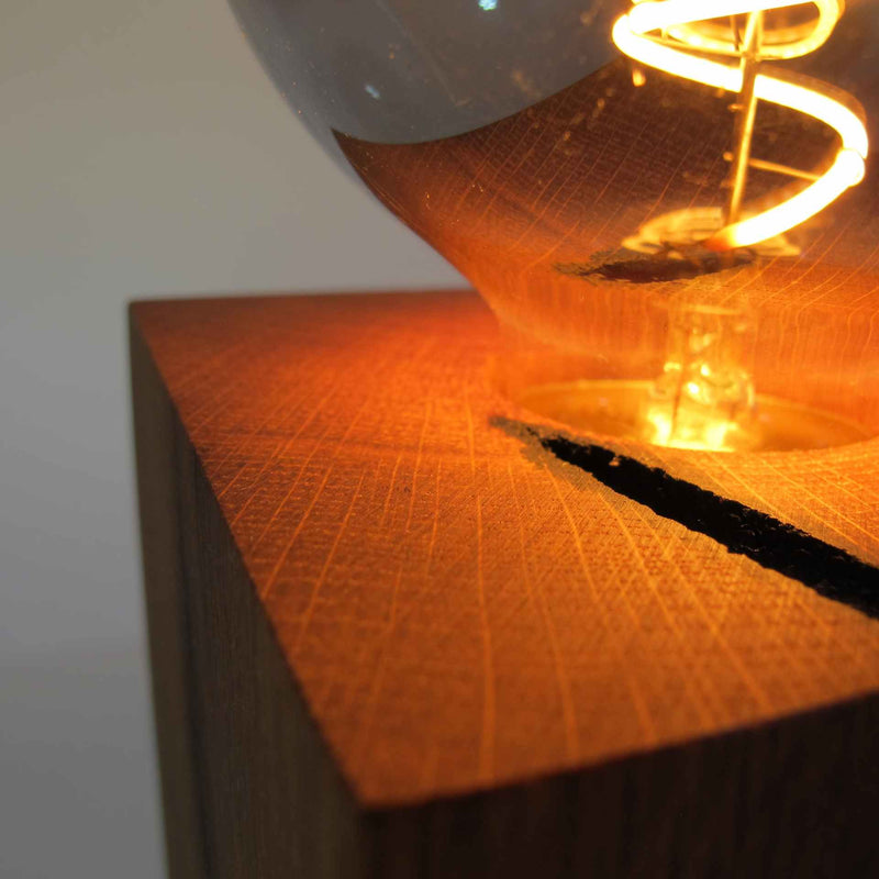 Skumring Nachttischlampe Eichenholz 10x10cm handgefertigt — Ansicht 4