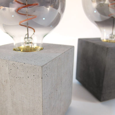 Vespera Concrete Table Lamp 10x10cm – Grey or Anthracite with Dimmer