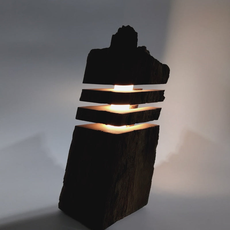 Torn 5 Stehlampe – recyceltes Fachwerkholz handgefertigt — Ansicht 5