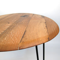 Whiskey Barrel Lid Coffee Table Ø66cm "Z" – Handmade, Rustic, Oak Wood — Ansicht 5