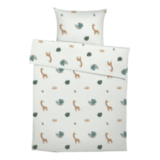Dschungel Kinderbettwäsche – Giraffenmotiv | Palmenblätter | OEKO-Tex Baumwolle