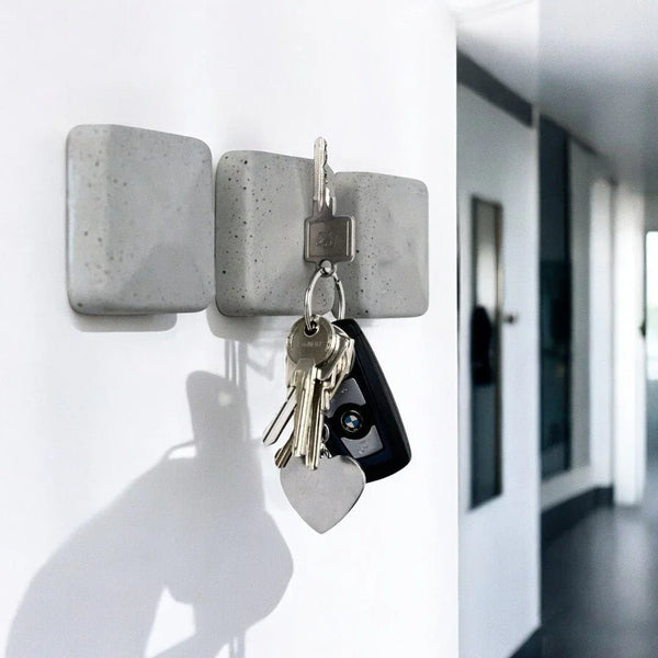 HAMO Magnetischer Schlüsselhalter 3er-Set – Holz, extra starker Magnetkern