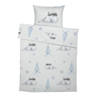 Leslis Kinderbettwäsche „Eisbär & Pinguin“ – Satin | Musselin | OEKO‑TEX