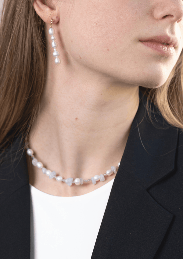 Manon Pearl Earrings - Freshwater Pearls 925 Sterling Silver Gold Plated