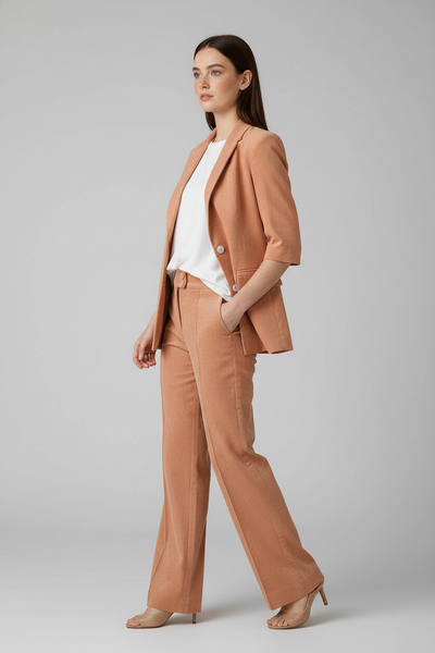 Hose Marlene BIO-Leinen Apricot weite Form | Aline CELI